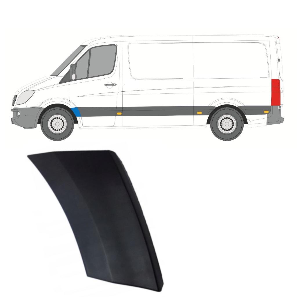 Moulure Baguette Gauche (Derrière Le Passage De Roue Avant Conducteur) Mercedes Sprinter 906 Vw Crafter 2005 17