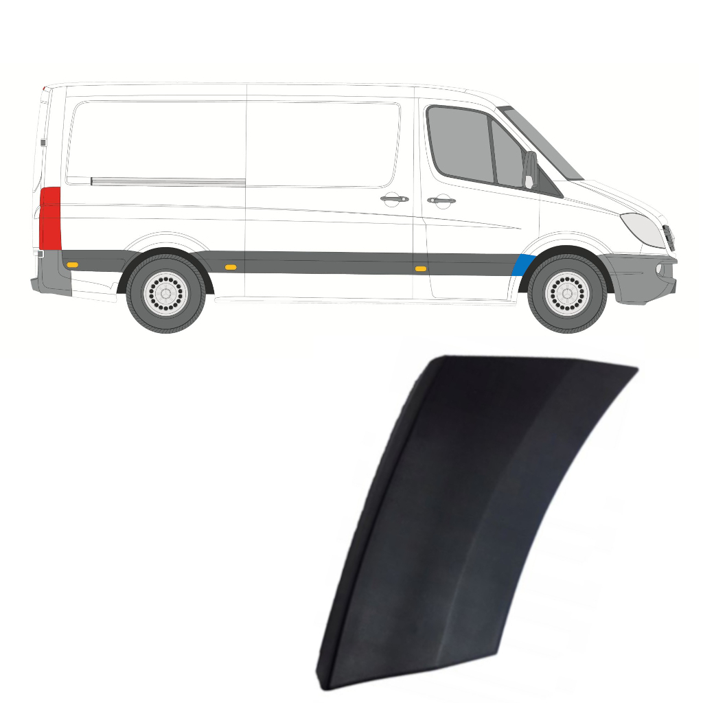 Moulure Baguette Droite (Derrière Le Passage De Roue Avant Passager) Mercedes Sprinter 906 Vw Crafter 2005 17