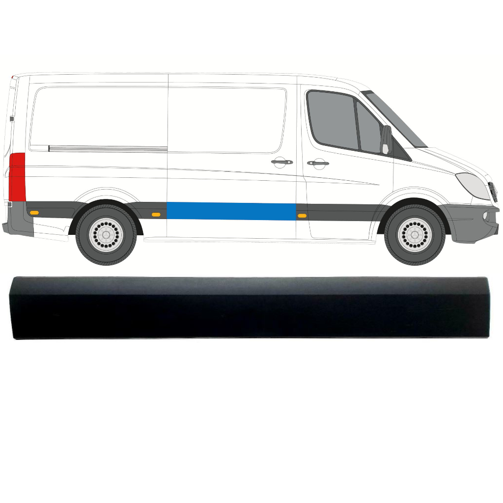 Moulure Baguette Latéral Droite (Porte Coulissante) Mercedes Sprinter 906 Vw Crafter 2005 17