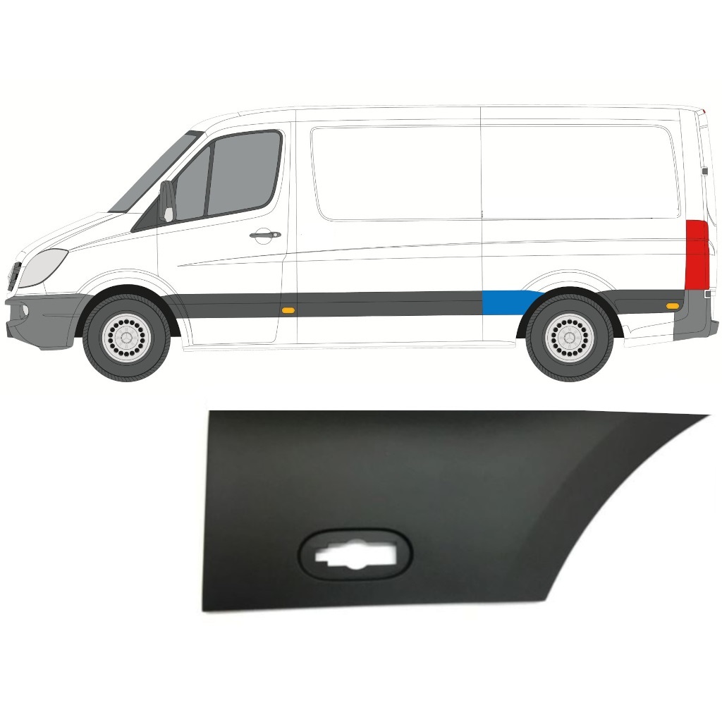 Moulure Baguette Latéral Gauche L2 (Avant Passage Roue Arrière) Mercedes Sprinter 906 Vw Crafter 2005 17