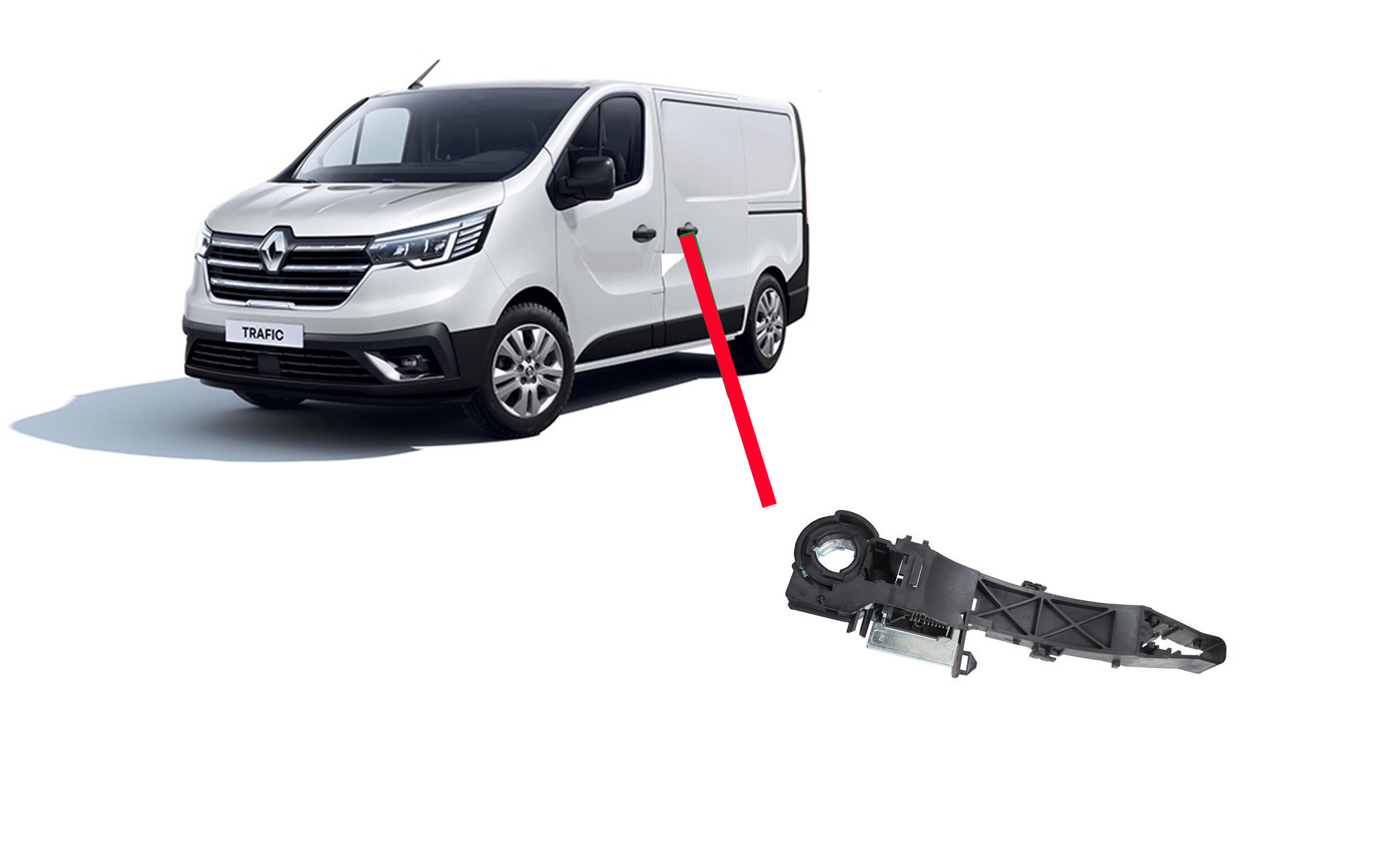 Poignée + Mécanisme Porte Latéral Gauche Renault Trafic Iii Opel Vivaro Ii Nissan Nv300 Primastar Fiat Talento 2014 