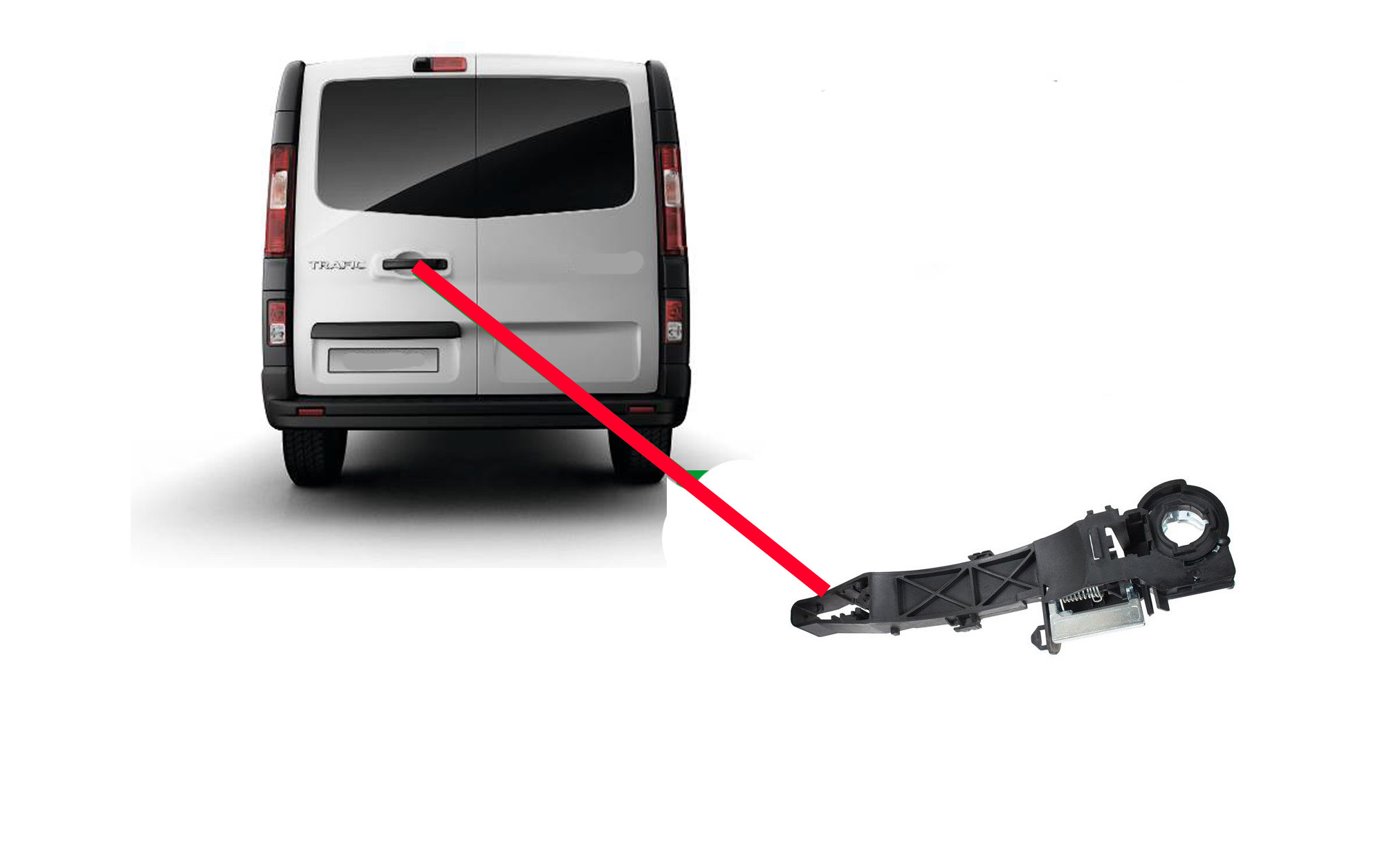Mécanisme Porte Arrière Renault Trafic Iii Opel Vivaro Ii Nissan Nv300 Primastar Fiat Talento 2014 